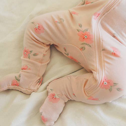 Modal Romantic Rose Baby Footie