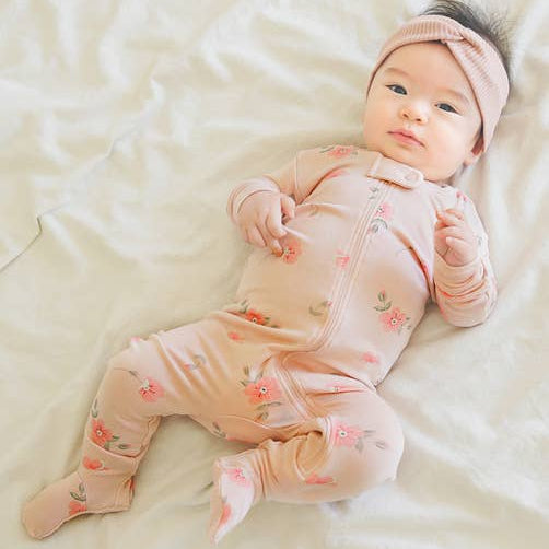 Modal Romantic Rose Baby Footie