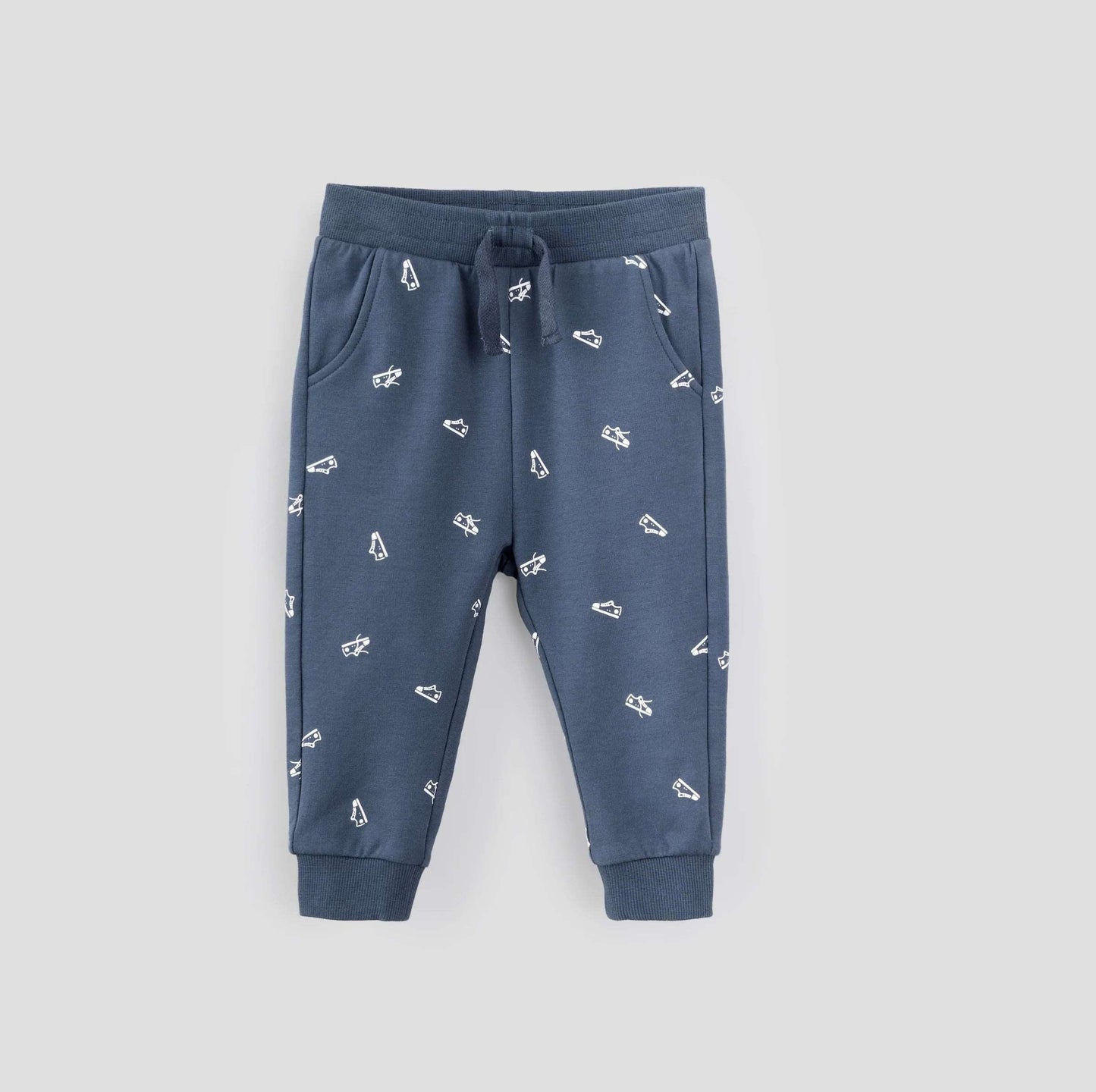 Sneakers Print on Steel Blue Baby Joggers