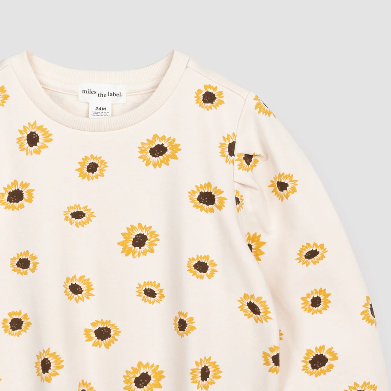 Sunflower Print on Crème Sweatshirt