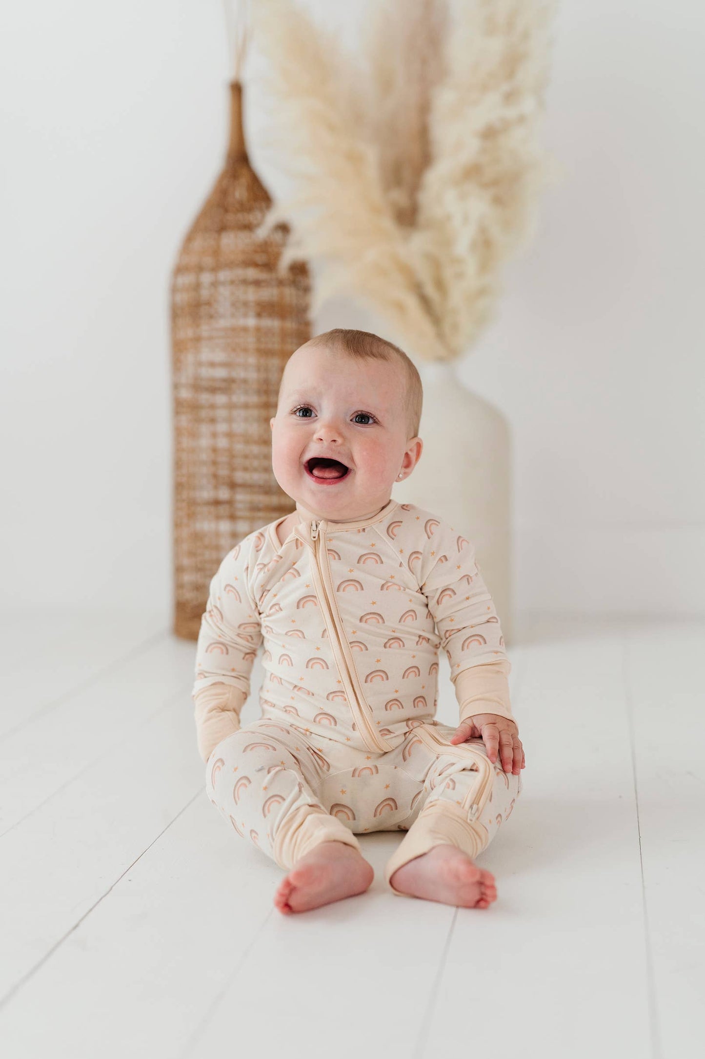 Vintage Rainbow Footless Romper
