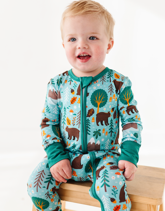 Baby Bamboo Pajamas - Bamboo Sleeper - Woody Woodland