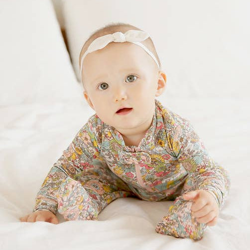 Modal Floral Baby Footie