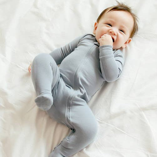 Modal Powder Blue Baby Footie