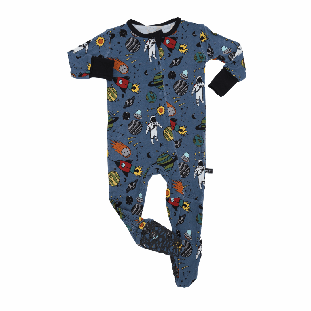 Stormy Space Doodle Bamboo Footed Sleeper