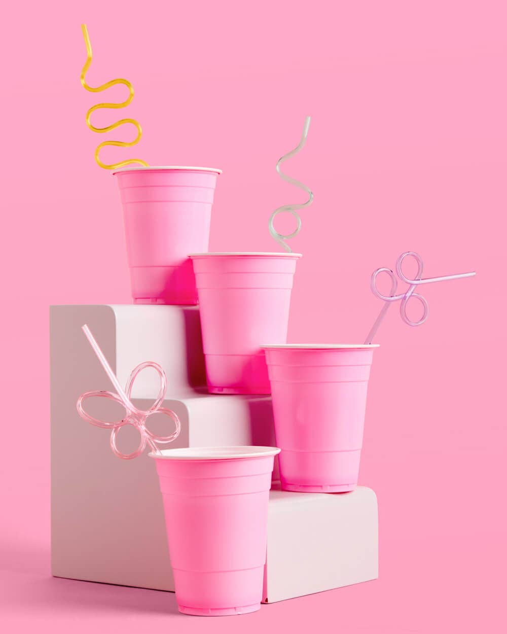 Reusable Pastel Party Swirly Straws, Garden Party Decor