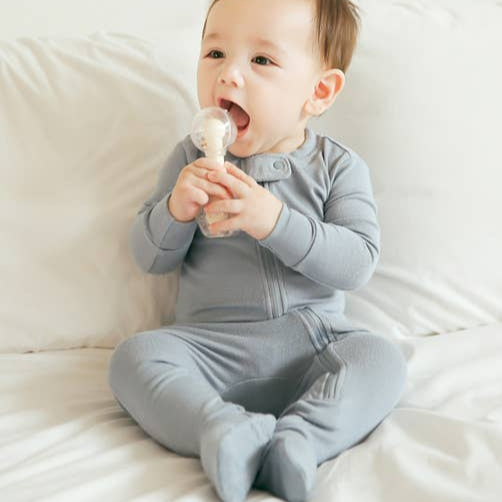 Modal Powder Blue Baby Footie