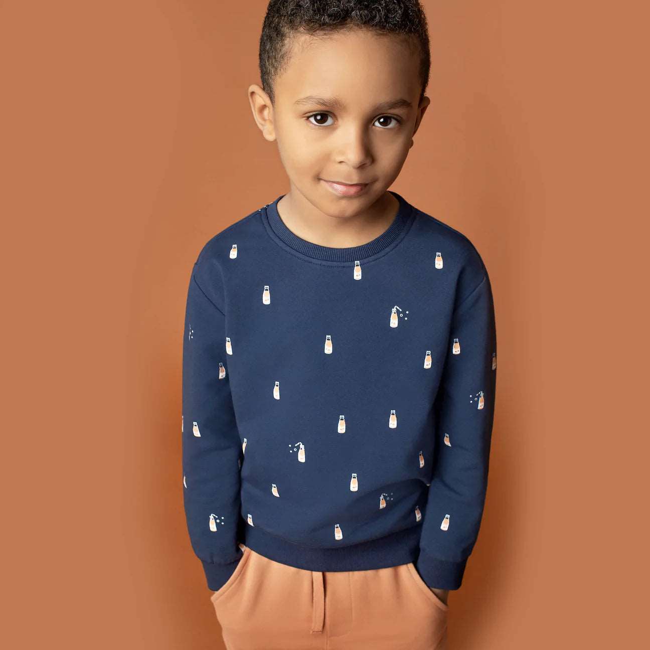 Orange Pop on Blue Children's Sweatshirt