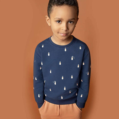 Orange Pop on Blue Children's Sweatshirt