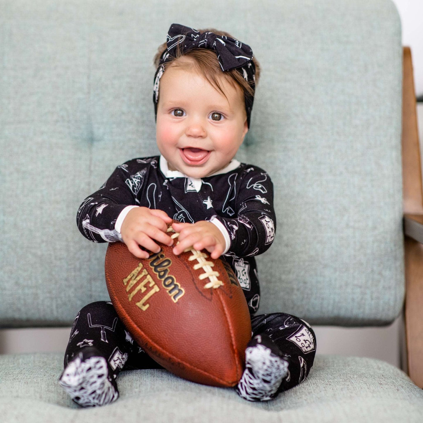 Football Bamboo Footed Sleeper