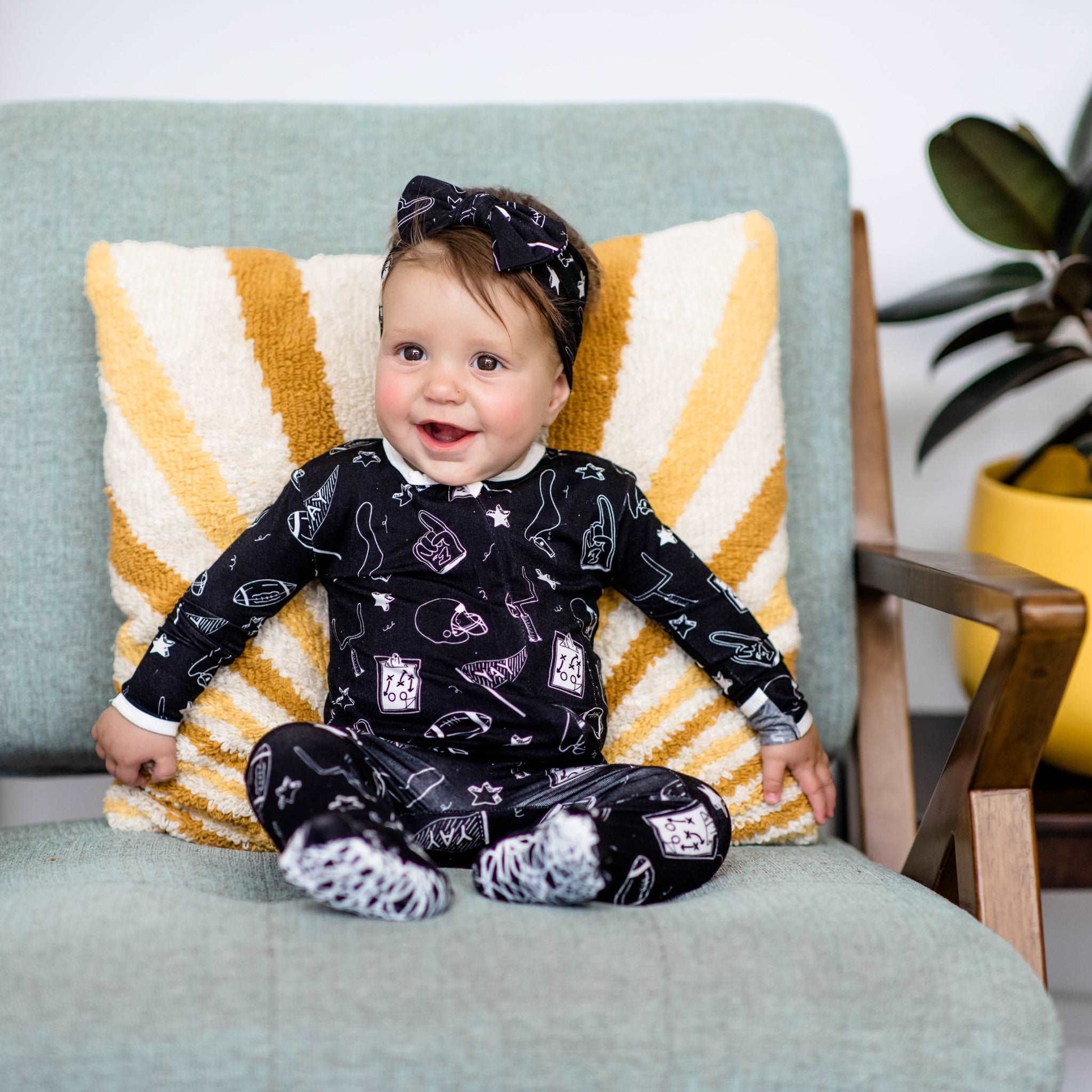 Football Bamboo Footed Sleeper