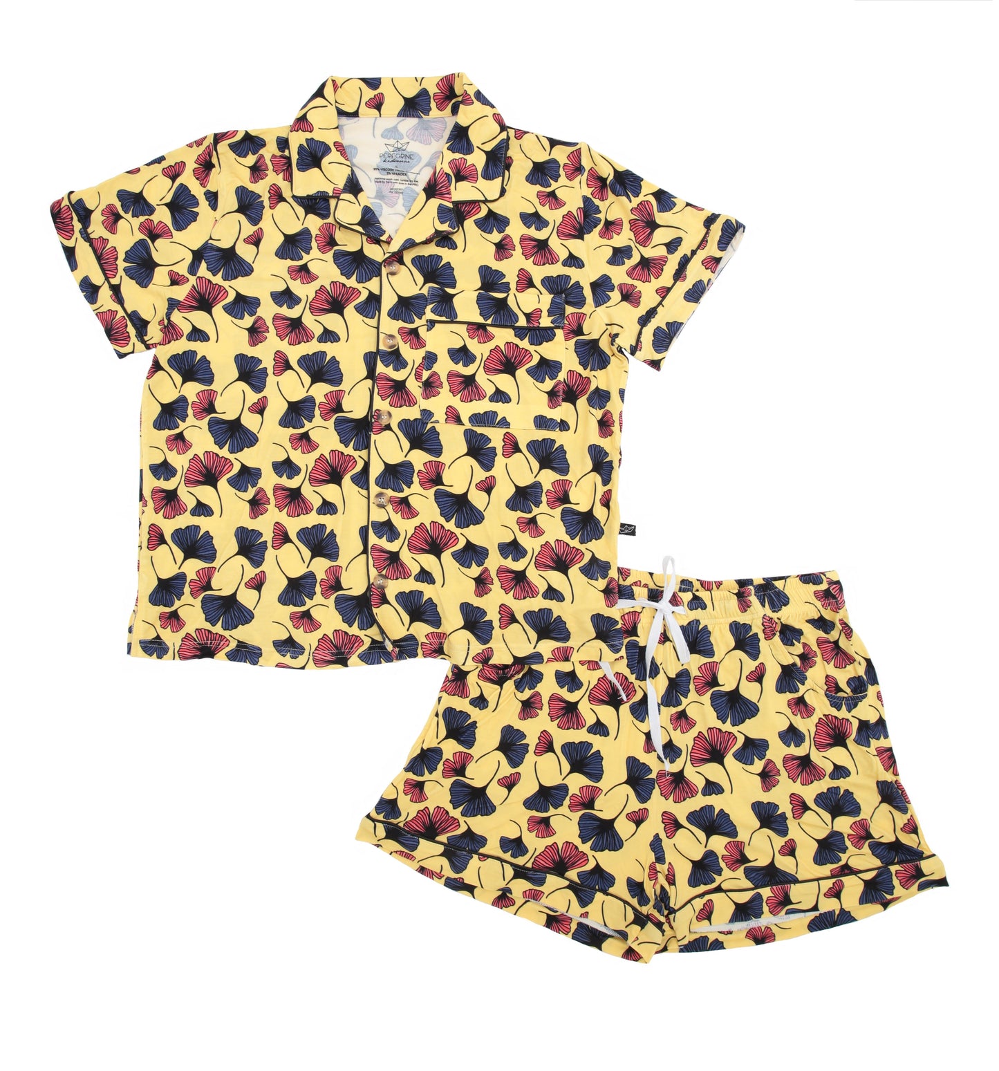 Pop Art Ginkgo Women's Shorts and Short Sleeve Bamboo Pajamas