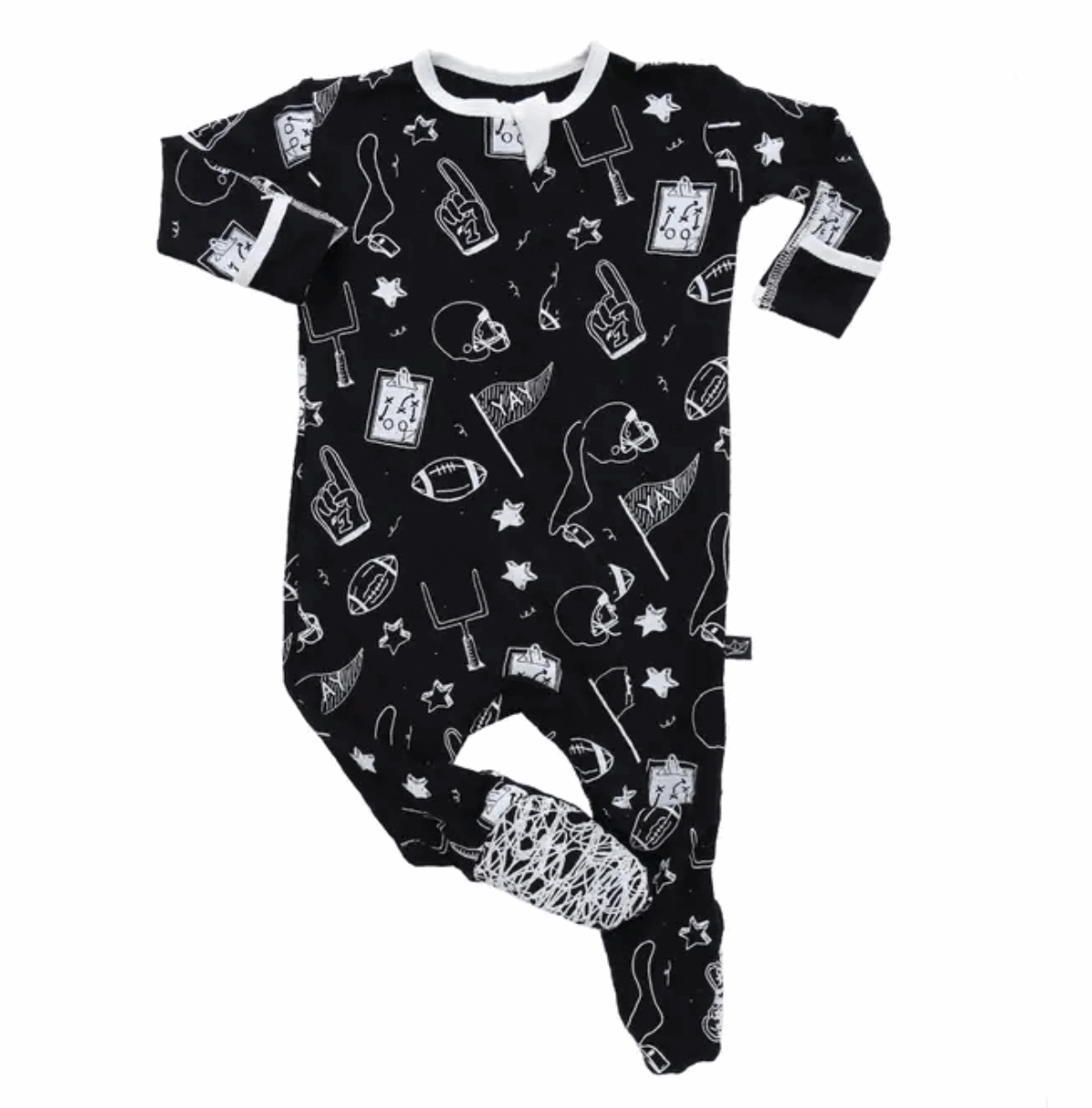 Football Bamboo Footed Sleeper