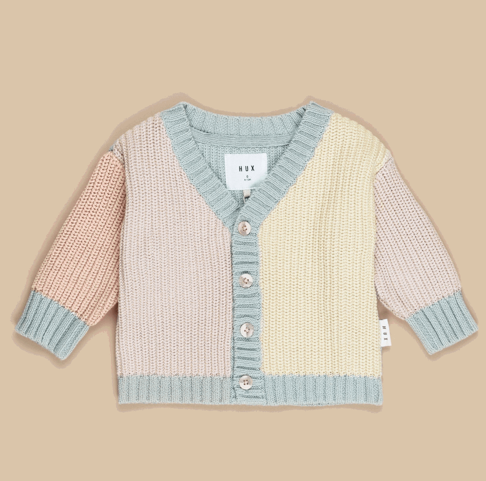 Hux Chunky Knit Cardi - Rainbow