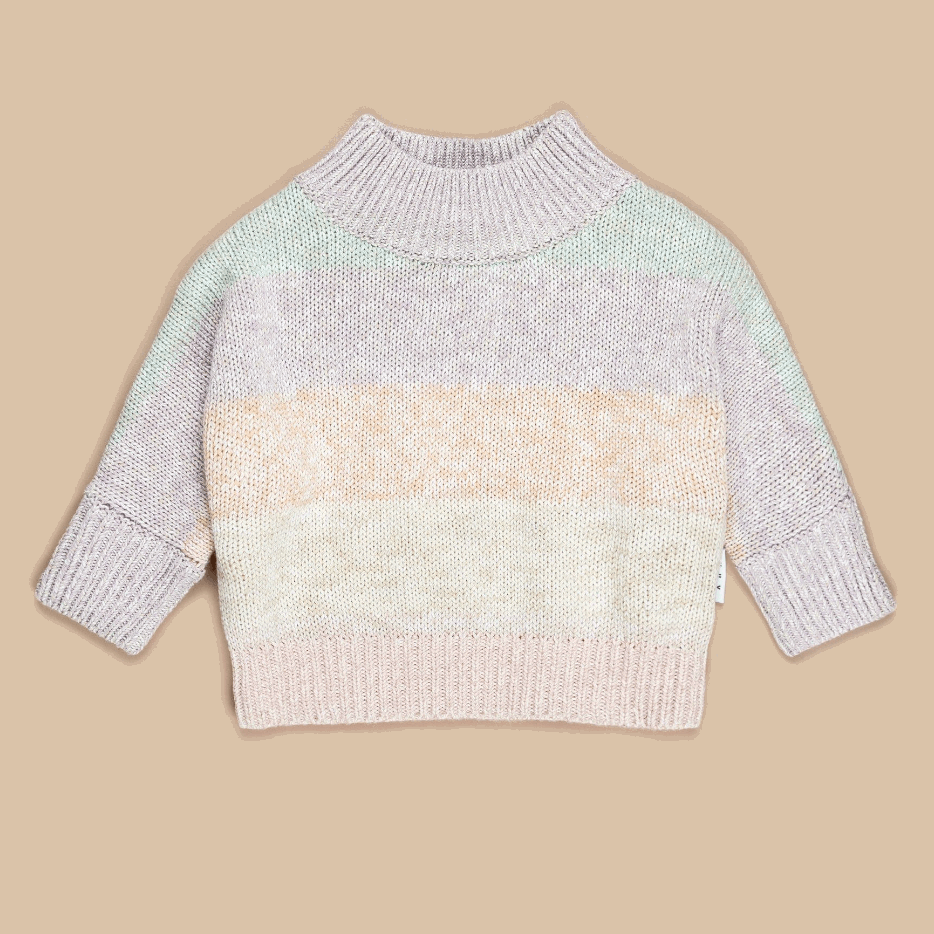 Hux Comfy Knit Sweater - Rainbow Stripe