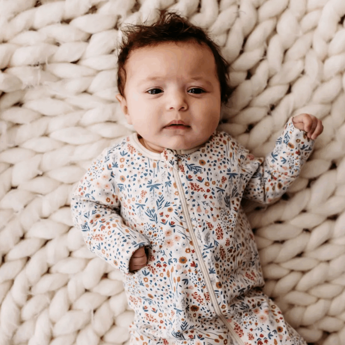 PNW Baby Footed Zip Romper- Mountain Meadow