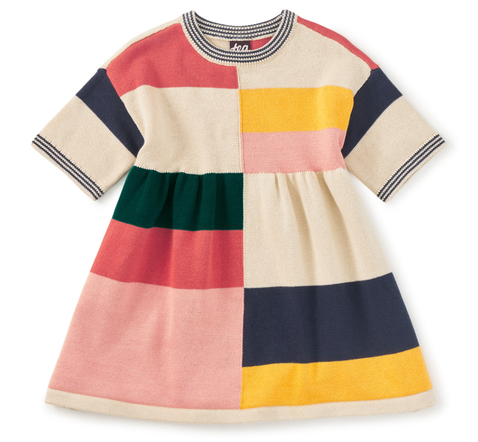 Almond Colorblock Sweater Dress