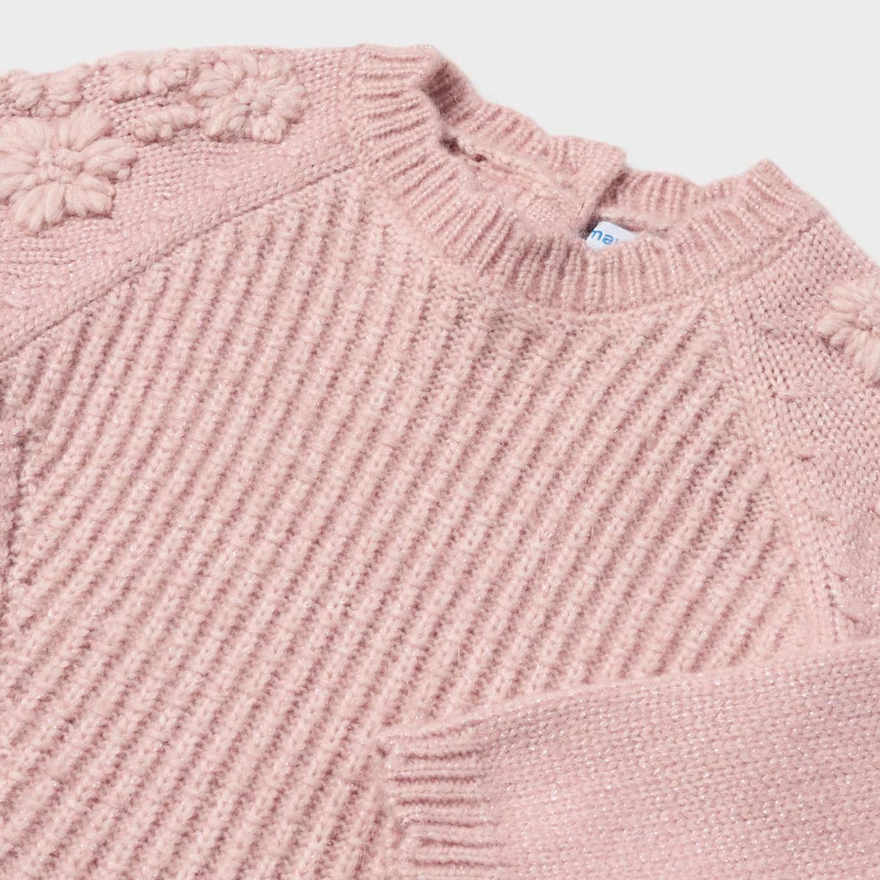 Pink Floral Embroidered Baby Sweater