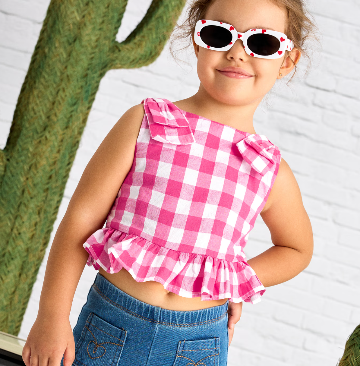 Plaid Peplum Children's Top