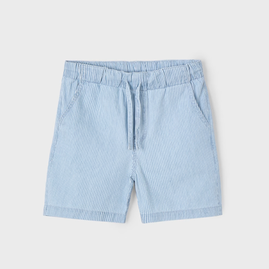 Striped Denim Bermuda Shorts