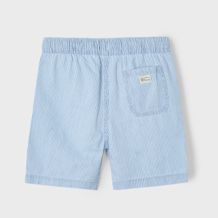 Striped Denim Bermuda Shorts