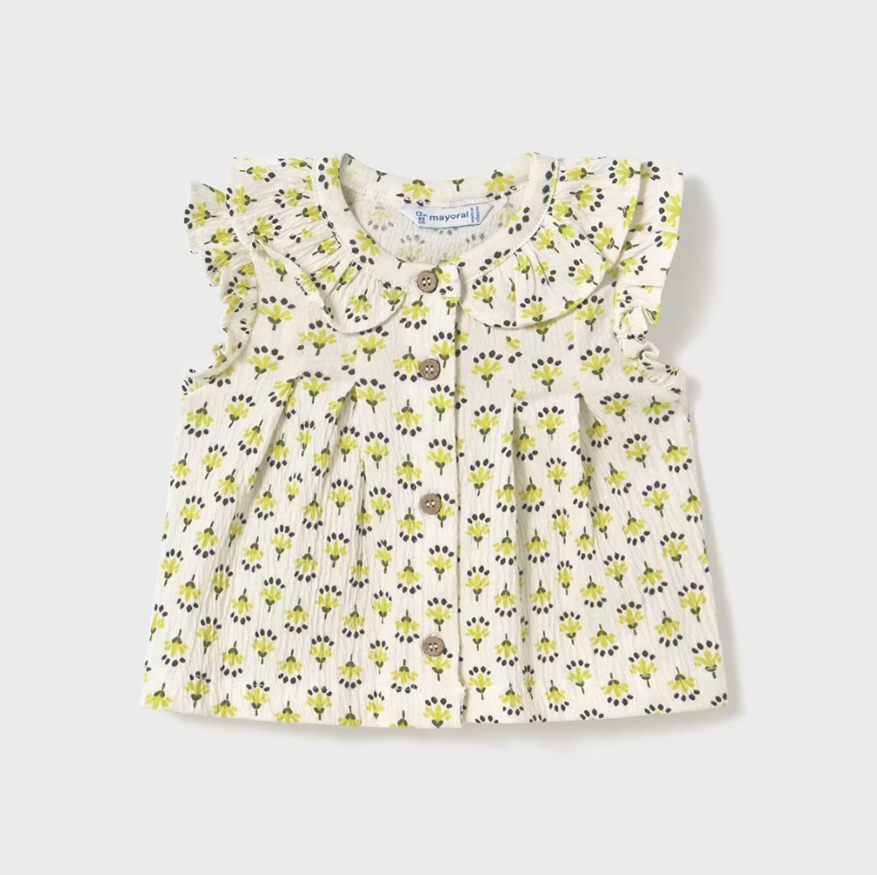 Pistachio Printed Floral Top