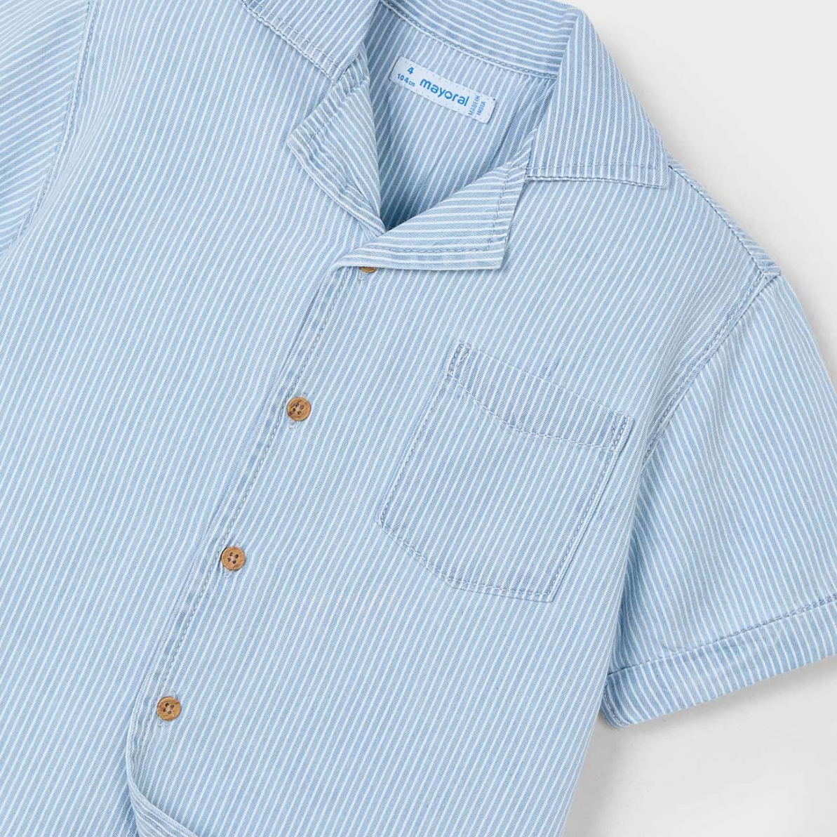 Striped Chambray Camp Shirt for Kids