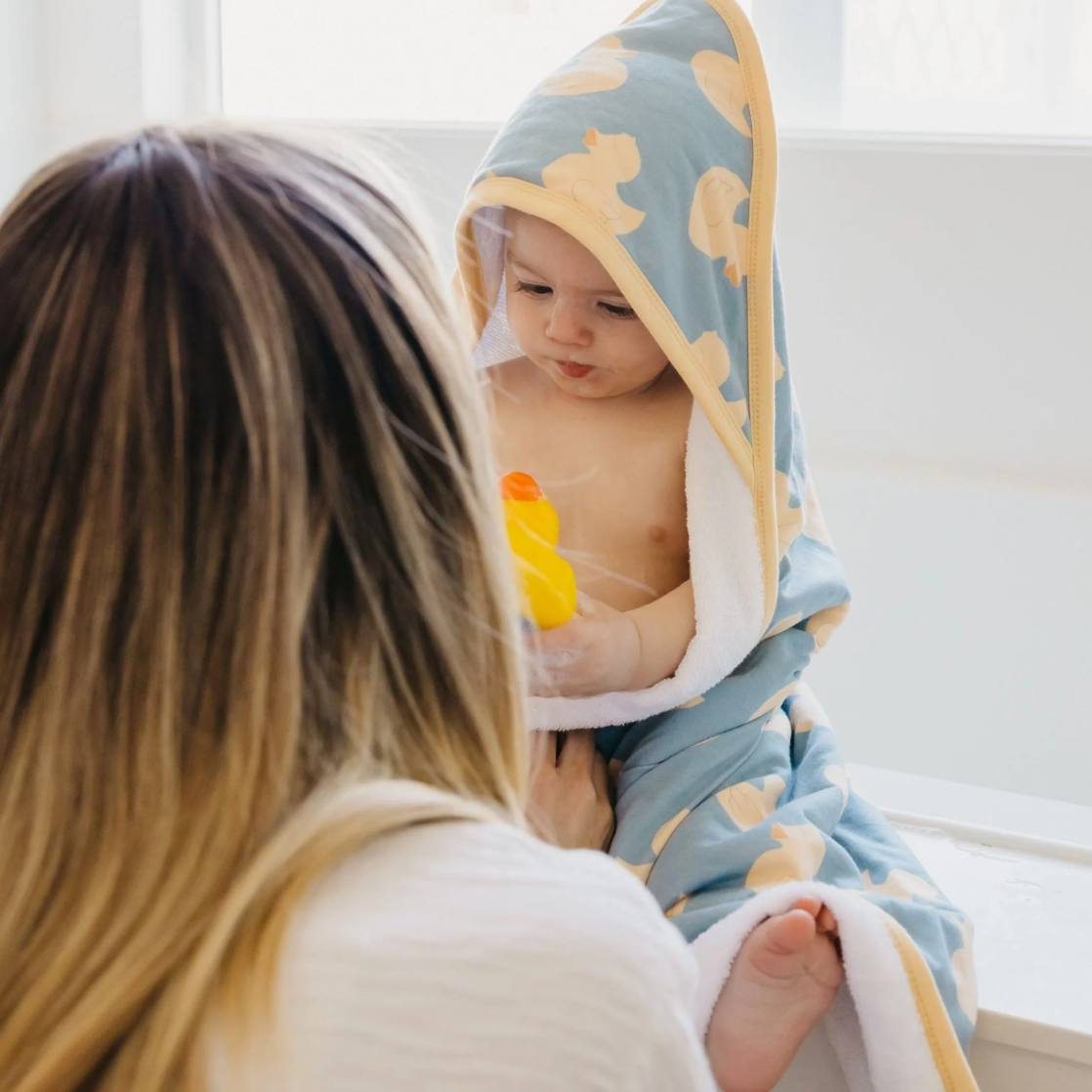 Premium Baby Knit Hooded Towel - Ducky