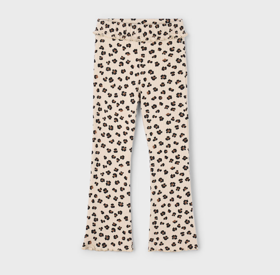 Rib Knit Flare Leggings in Leopard