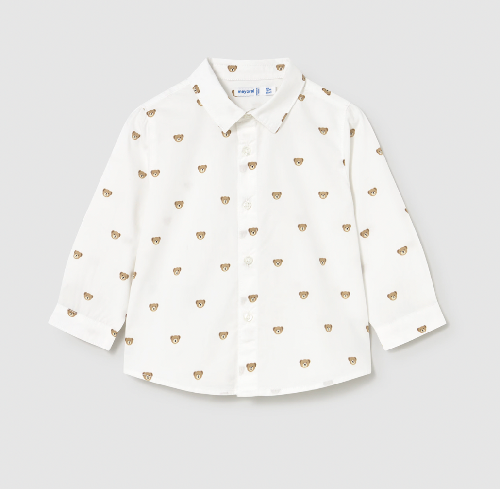 Bear Printed Baby Buttondown