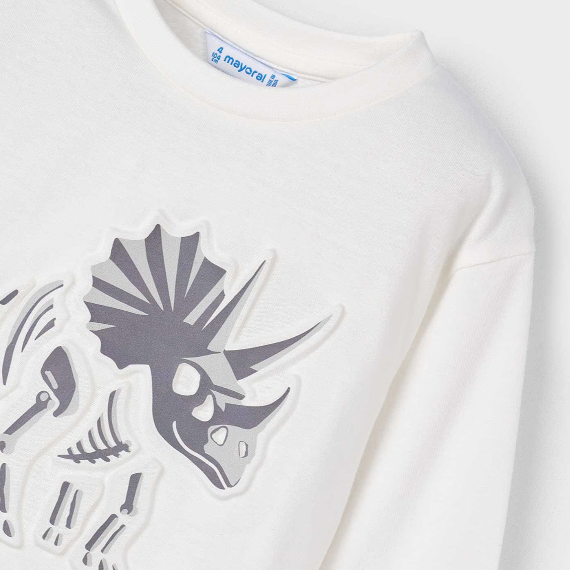 Dinosaur Embossed Long Sleeve Tee