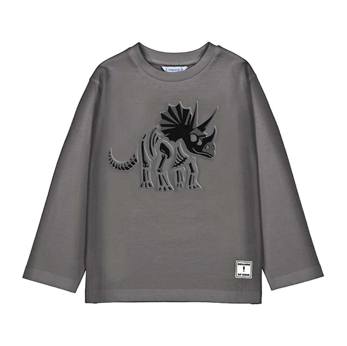 Dinosaur Embossed Long Sleeve Tee