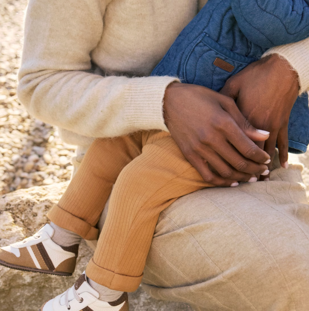 Camel Ribbed Baby Pants