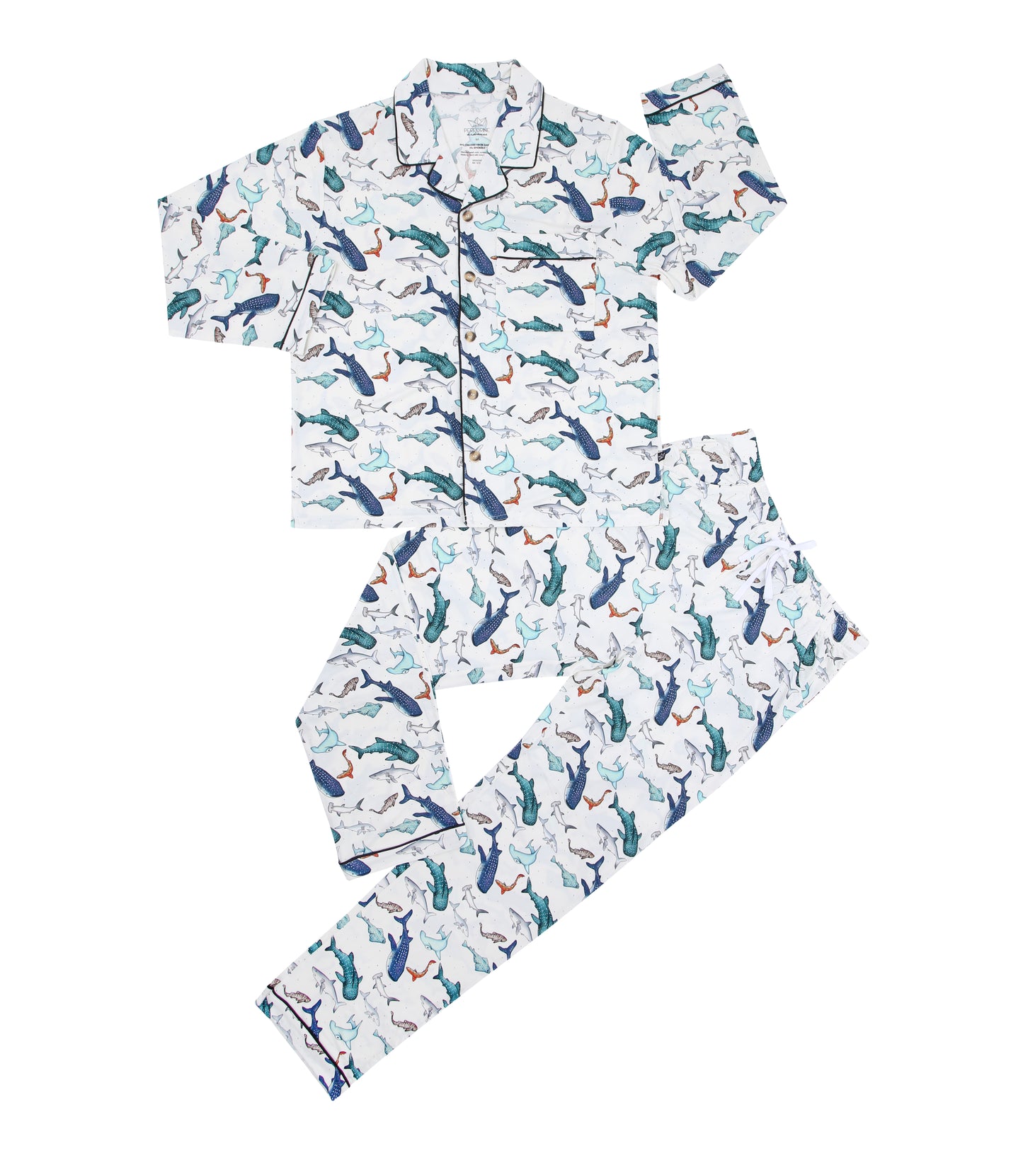Watercolor Sharks Women's Bamboo Pajamas