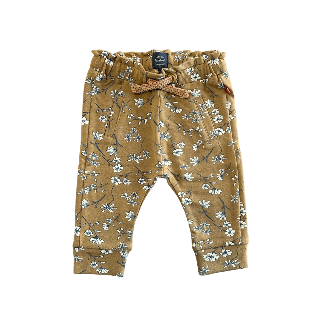 Mustard Floral Baby Sweatpants