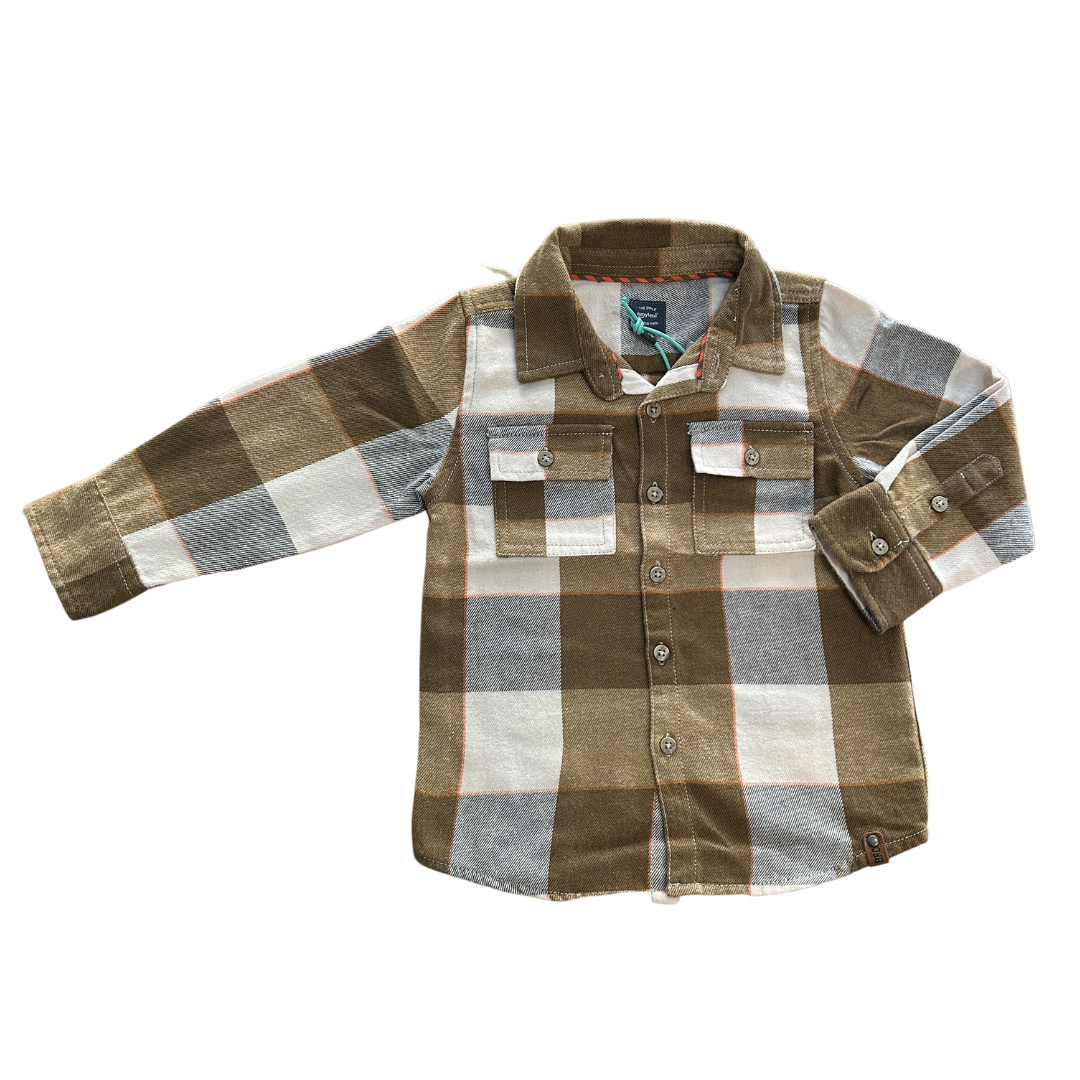 Olive Plaid Flannel Children's Shirt