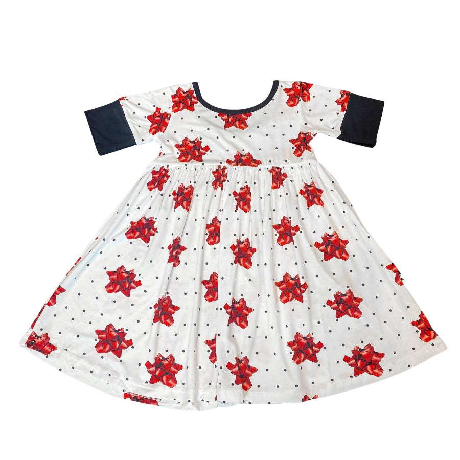 Christmas Bows Children's Twirl Dress