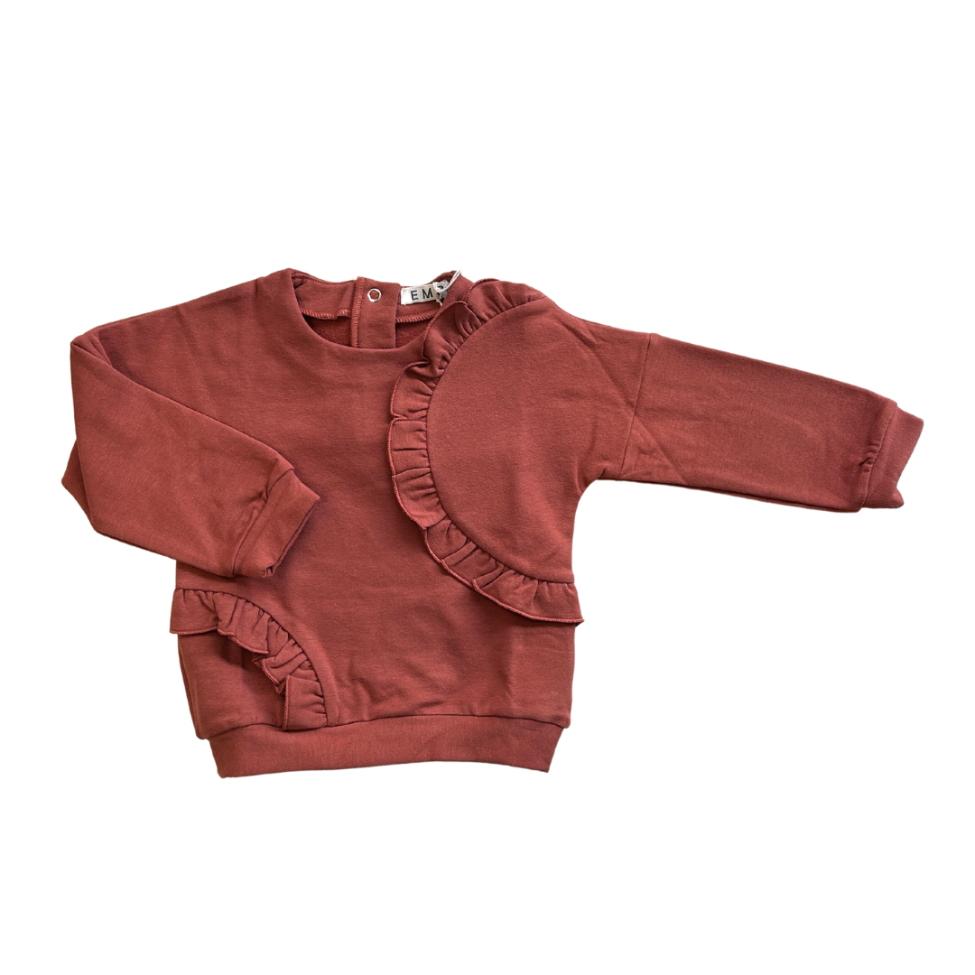 Rust Ruffle Children's Sweatshirt