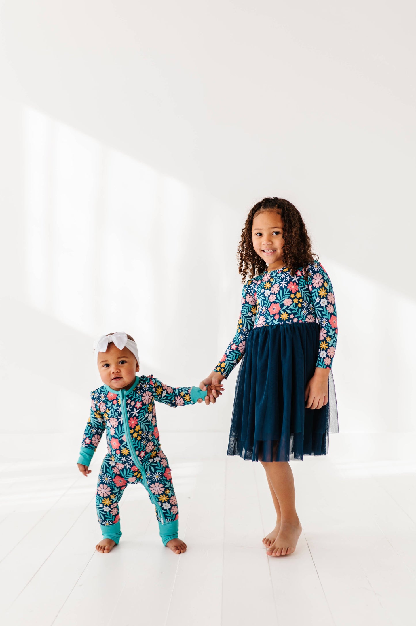 Baby Bamboo Pajamas - Bamboo Sleeper - Navy Floral - Maren