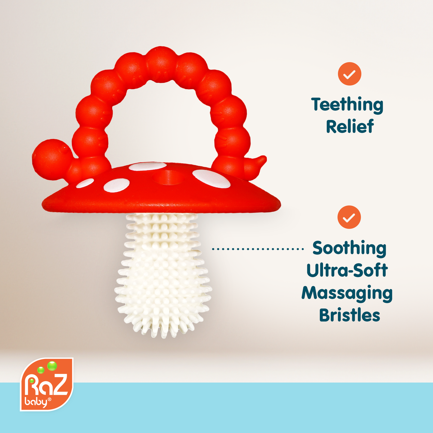 Chompy Mushroom Silicone Teether - 2PK
