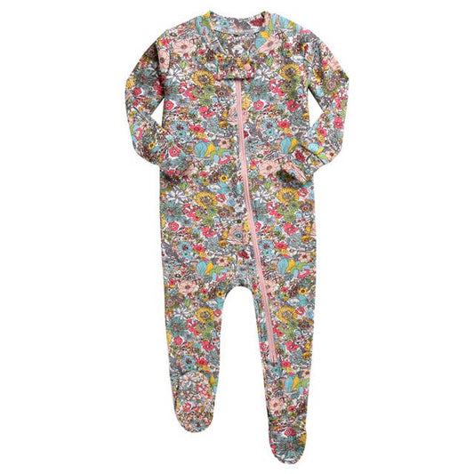 Modal Floral Baby Footie