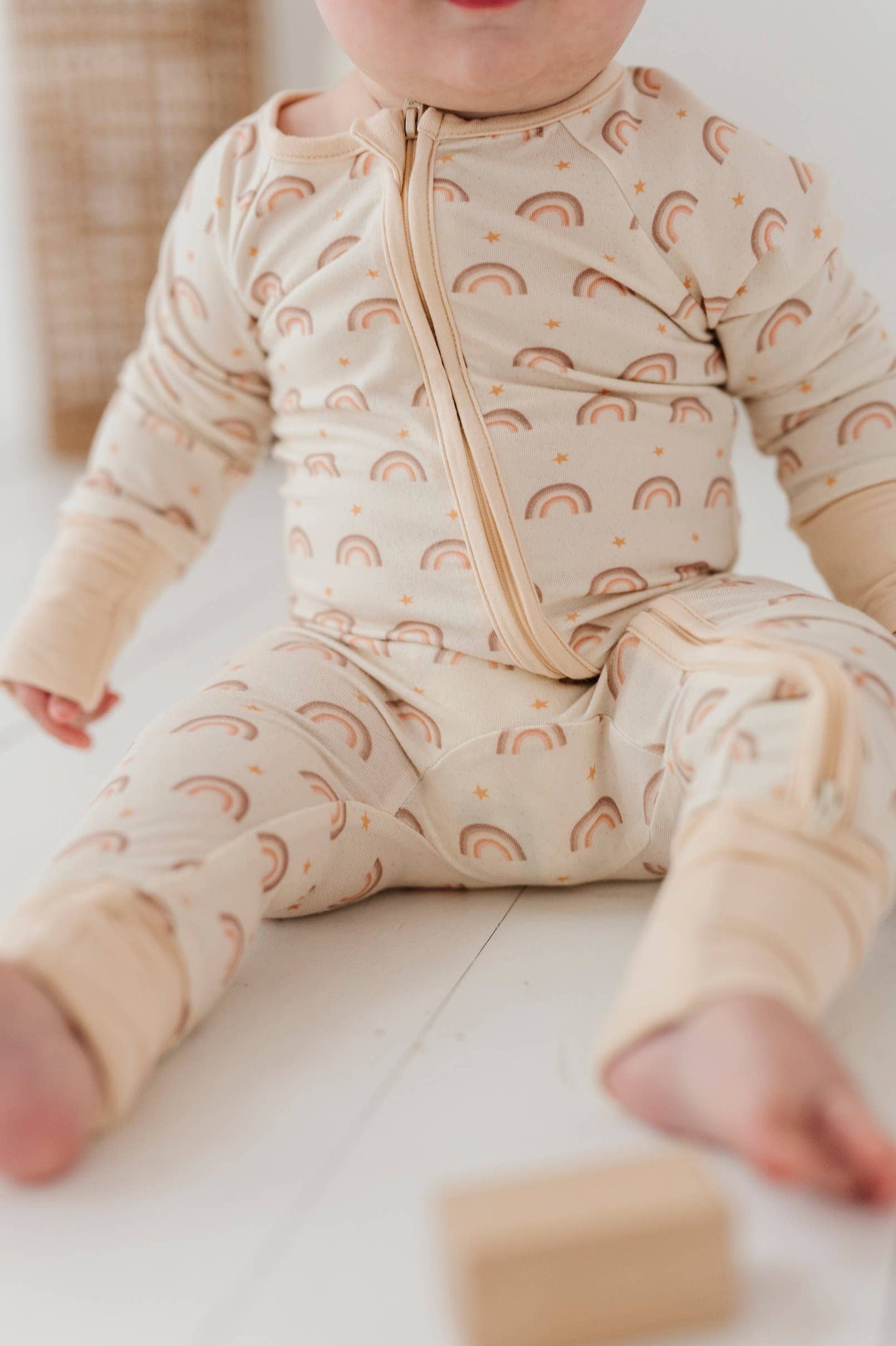 Vintage Rainbow Footless Romper