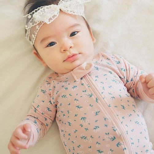 Modal Pink Bouquet Baby Footie