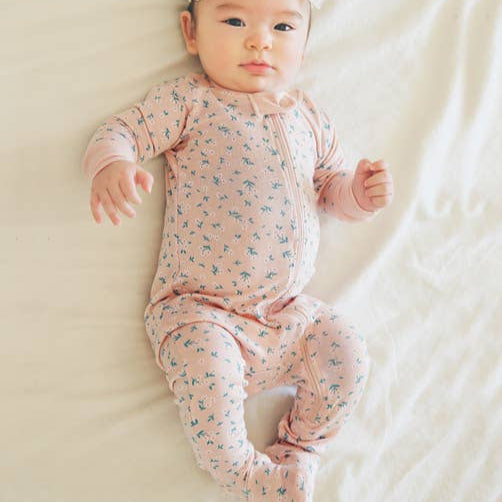 Modal Pink Bouquet Baby Footie