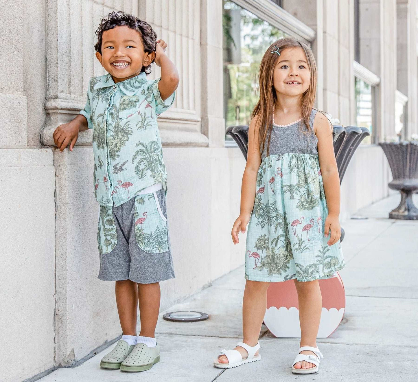 Jerry Kids Button Up Flamingo Tropic