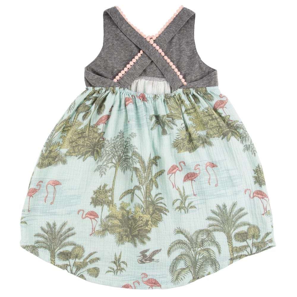 MAREN Children's DRESS FLAMINGO TROPIC