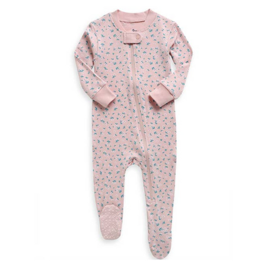Modal Pink Bouquet Baby Footie