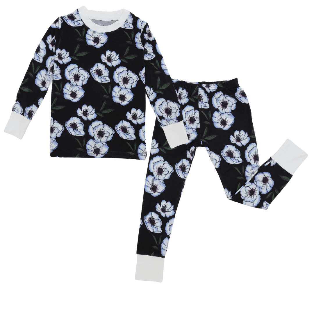 Violet Magnolia Two-Piece Bamboo Pajamas