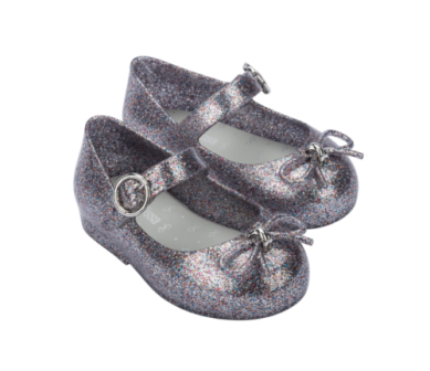 Mini Melissa Sweet Love BB Shoe in Silver Glitter