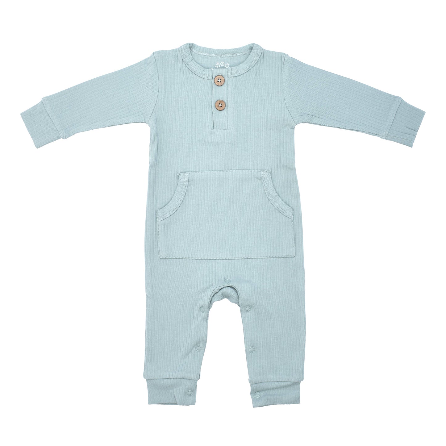 Baby Ribbed Playsuit with Pockets - Robin's Egg